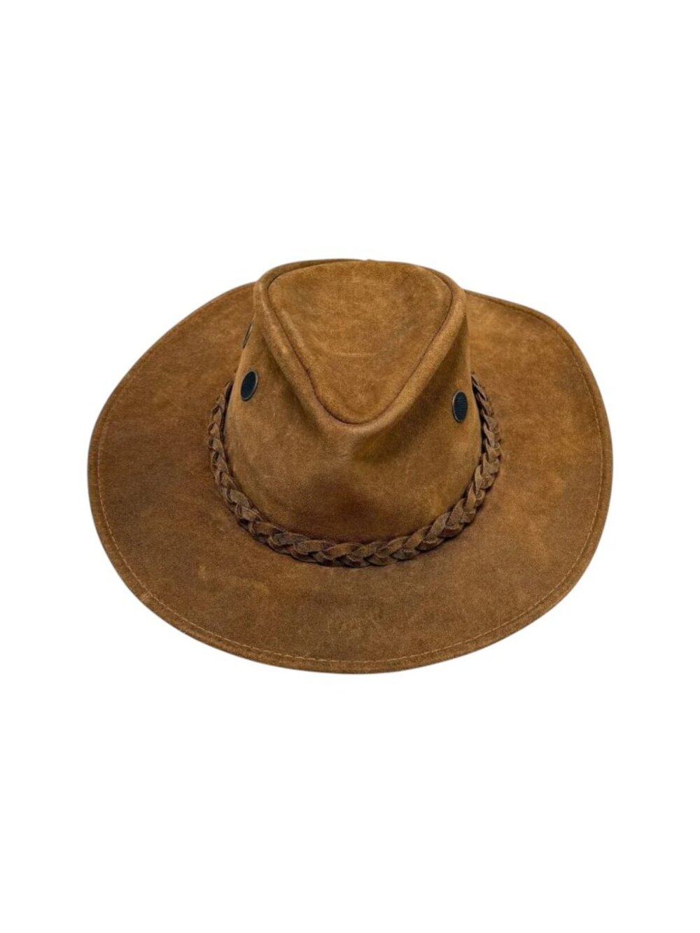 Henschel Cowboy‎ Hat USA Size Large Outback Style Leather Brown Ventilated